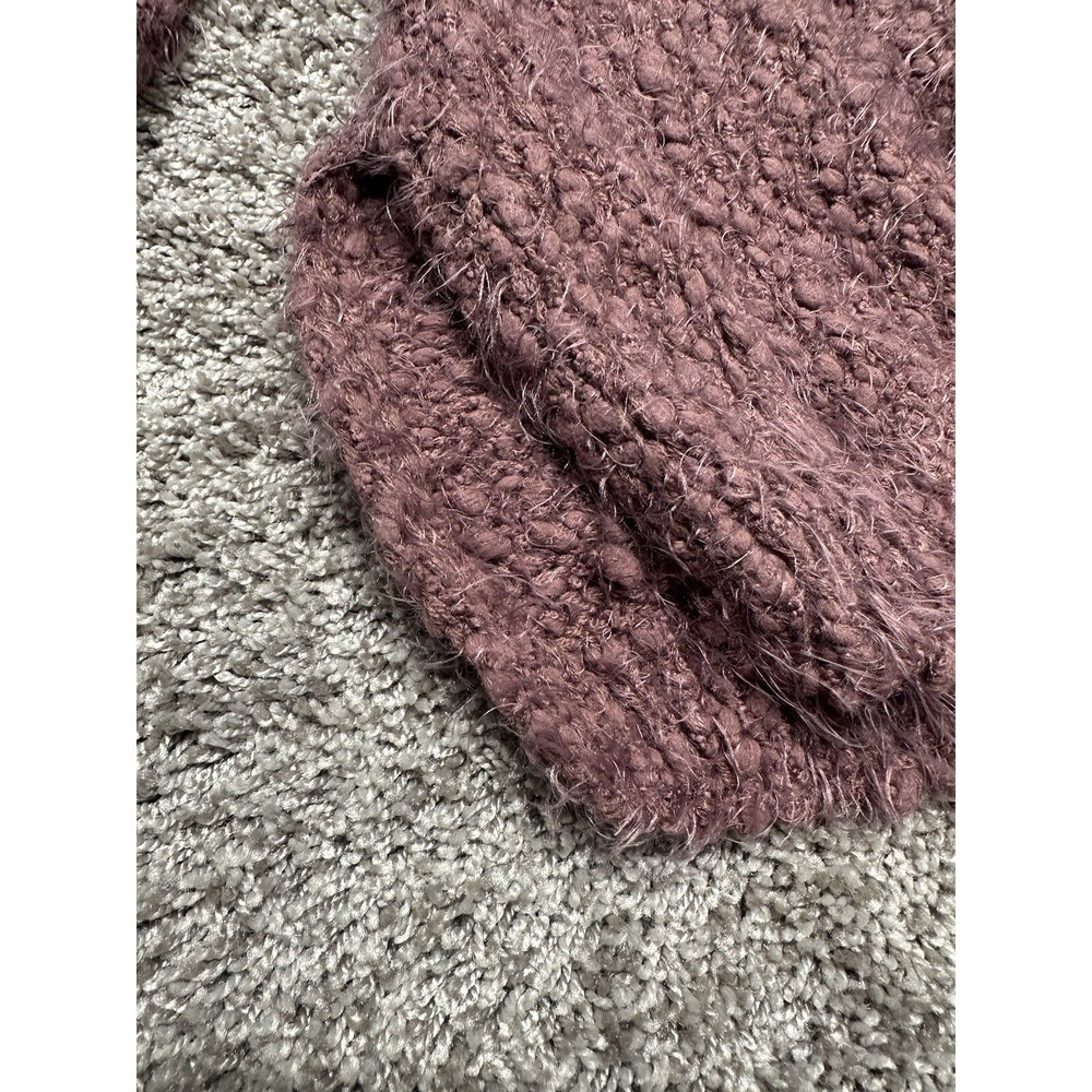 Altar'd State Fuzzy Eyelash Sweater Women's S/M‎ Rose' Mauve Oversized Boho Knit - Picture 4 of 11